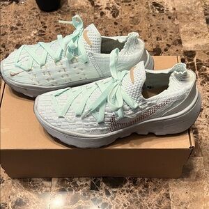 Mint Green Knit Sneakers